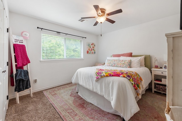 1603 Culture Ln, College Station, TX 77845 - bedroom with carpet floors, ceiling fan, and baseboards