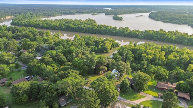 7 Lake Dr, Huntsville, TX 77320 - aerial view of property's location with a nearby body of water and a forest