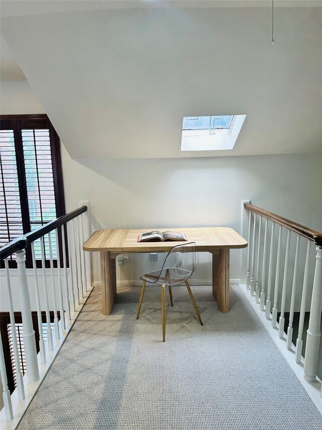 2901 Bammel Ln Unit 17, Houston, TX 77098 - carpeted home office featuring a skylight