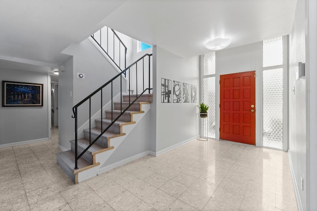 1919 Shadowdale Dr, Houston, TX 77043 - entryway featuring stairs and baseboards