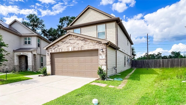 706 Hardwood Grove Ct, Houston, TX 77090 - view of front facade featuring stone siding, a garage, and driveway