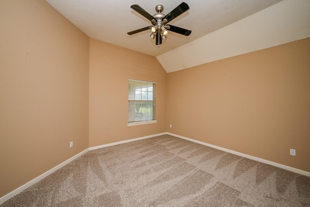 4214 Bridgestone Shadow Ct, Spring, TX 77388 - carpeted spare room with ceiling fan, baseboards, and lofted ceiling