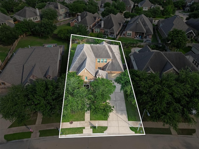 10002 Hutton Park Dr, Katy, TX 77494 - aerial perspective of suburban area featuring property boundaries highlighted