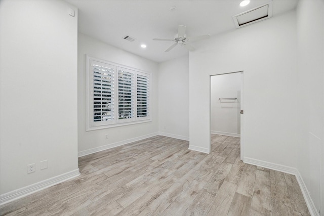 10 Broadwater Ct, Shenandoah, TX 77381 - empty room featuring wood finished floors, attic access, recessed lighting, baseboards, and ceiling fan