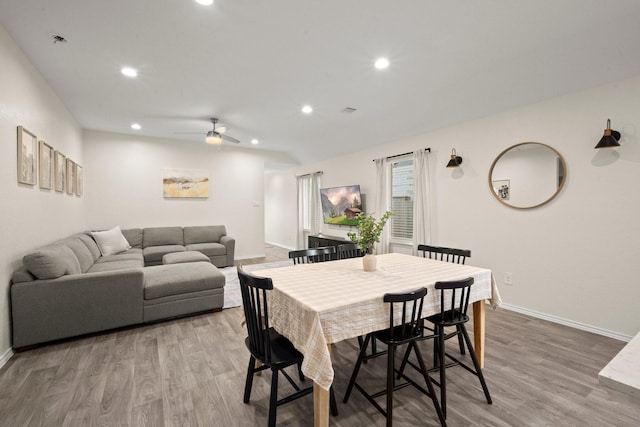 20010 Sienna Green Dr, Hockley, TX 77447 - dining space with recessed lighting, baseboards, and wood finished floors