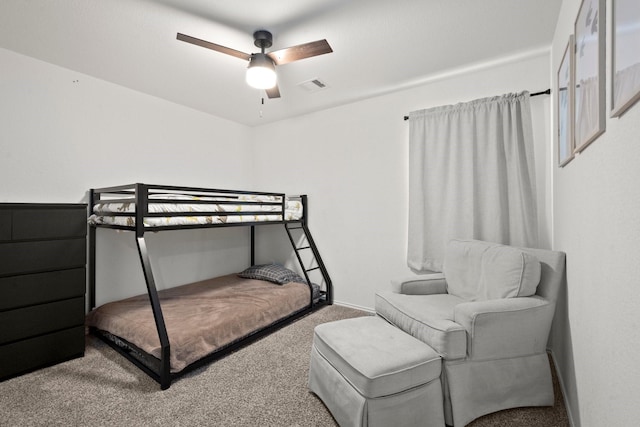 20010 Sienna Green Dr, Hockley, TX 77447 - bedroom with carpet flooring, baseboards, and ceiling fan