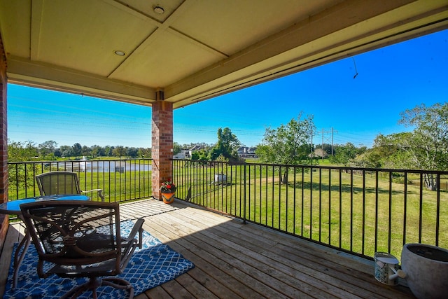 31 Hope Farm Rd, Missouri City, TX 77459 - wooden deck featuring a lawn