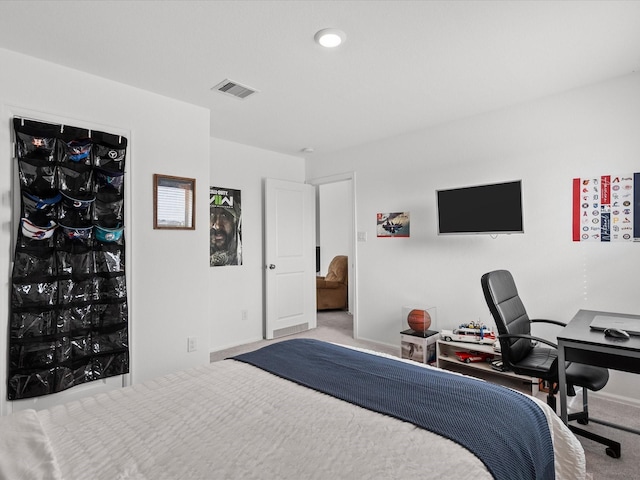 512 Maple Bnd, La Marque, TX 77568 - carpeted bedroom with baseboards and a desk