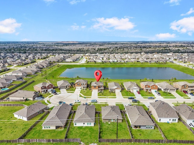 512 Maple Bnd, La Marque, TX 77568 - aerial perspective of suburban area featuring a nearby body of water