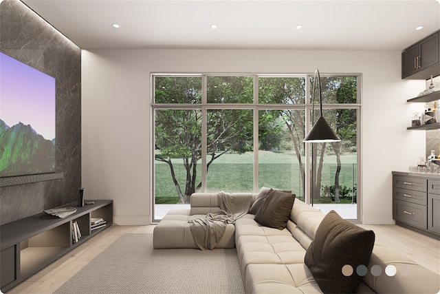 1407 Indiana St, Houston, TX 77006 - living area with recessed lighting and bar area