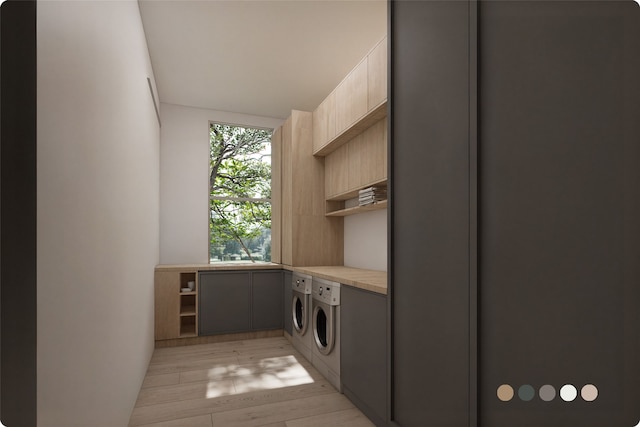 1407 Indiana St, Houston, TX 77006 - laundry area featuring washer and clothes dryer and light wood-style floors