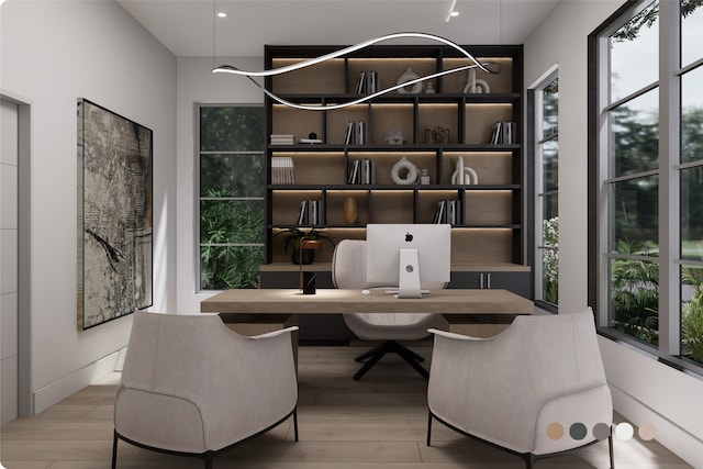 1407 Indiana St, Houston, TX 77006 - office area with wood finished floors