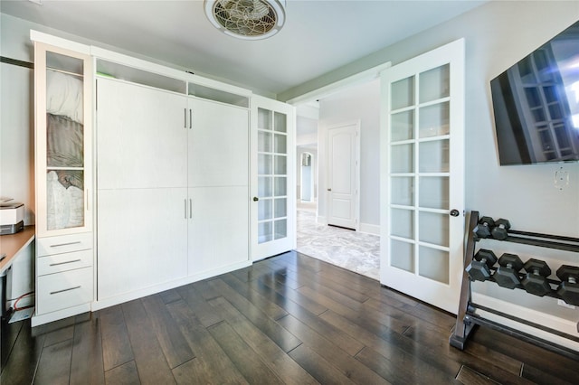 1103 River Delta Ln, Rosenberg, TX 77469 - unfurnished office featuring french doors and dark wood-style floors