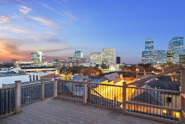 3224 Alabama Ct, Houston, TX 77027 - deck at dusk featuring a city view