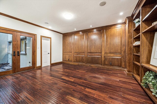 3224 Alabama Ct, Houston, TX 77027 - spare room with dark wood-type flooring, ornamental molding, and baseboards