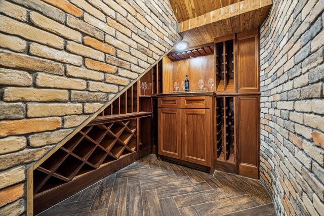 3224 Alabama Ct, Houston, TX 77027 - wine cellar featuring a dry bar and vaulted ceiling