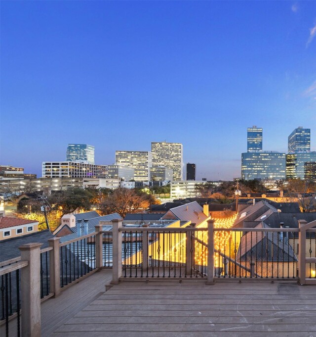 3224 Alabama Ct, Houston, TX 77027 - wooden deck featuring a view of city