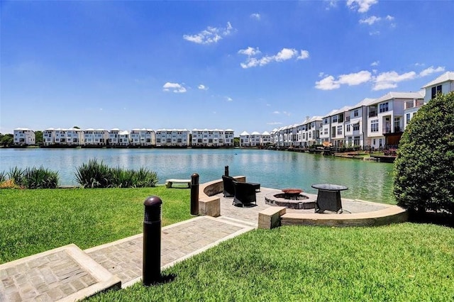 2223 Hilshire Trail Dr, Houston, TX 77080 - water view featuring a fire pit and nearby suburban area
