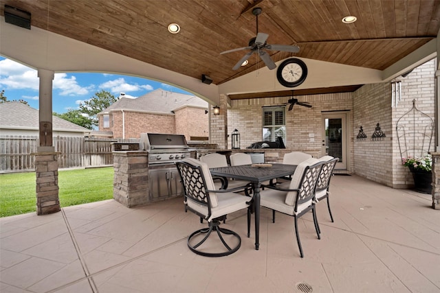 25606 Payton Chase Ct, Katy, TX 77494 - view of patio with a ceiling fan and outdoor dining area