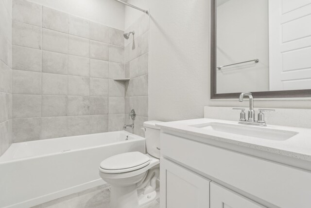 2010 Bluff Oak Ct, Conroe, TX 77304 - bathroom with toilet, vanity, and shower / bath combination