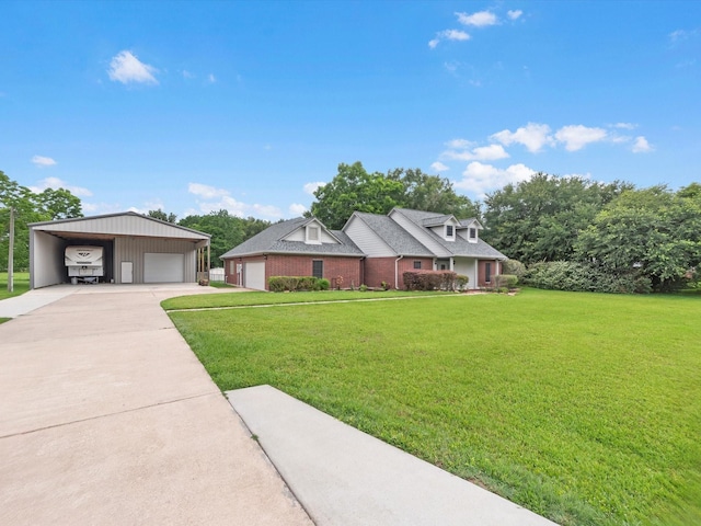 15615 Atwood Ln, Crosby, TX 77532 - view of front facade featuring a garage, a front yard, and brick siding