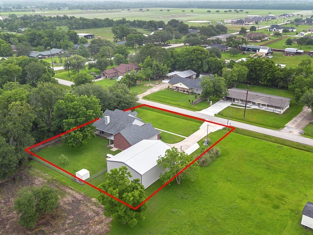 15615 Atwood Ln, Crosby, TX 77532 - aerial perspective of suburban area featuring property parcel outlined