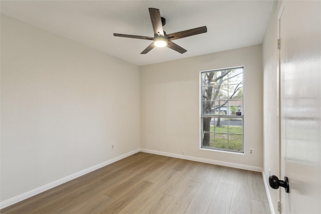3012 Monument Dr, Round Rock, TX 78681 - unfurnished room featuring light wood-type flooring, baseboards, and ceiling fan