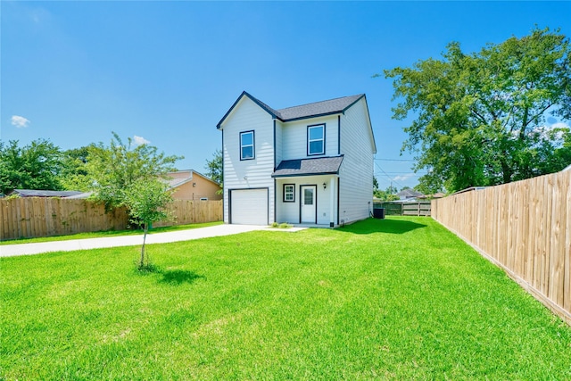 502 W Francis St, Baytown, TX 77520 - back of property with driveway, a garage, and a shingled roof