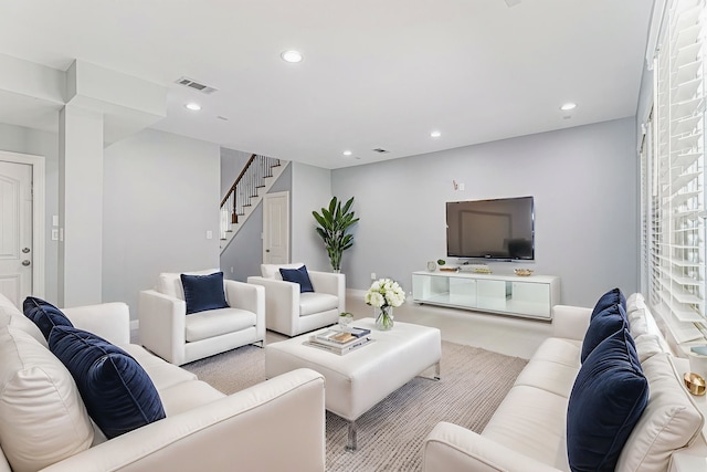 4801 Marquita Ln, Houston, TX 77039 - living area with stairway and recessed lighting