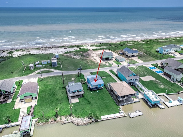 1331 County Road 230, Sargent, TX 77414 - aerial view of waterfront with a beach