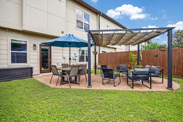 1250 Sampson St, Houston, TX 77003 - view of patio with outdoor lounge area and a pergola