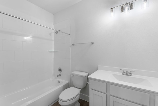 21318 Oakley Claremont Ct, Magnolia, TX 77355 - full bathroom featuring toilet, vanity, and bathtub / shower combination