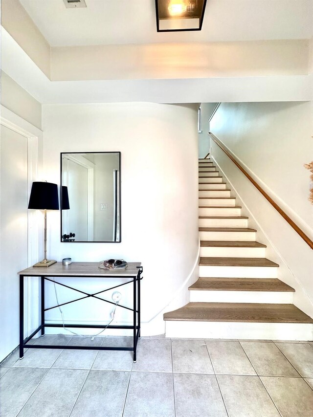 5018 Darling St, Houston, TX 77007 - stairs featuring tile patterned floors