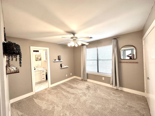 5018 Darling St, Houston, TX 77007 - unfurnished room with a ceiling fan, light colored carpet, and baseboards