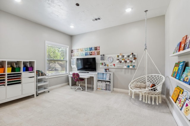 1935 Invermere Dr, Spring, TX 77386 - recreation room featuring carpet flooring and recessed lighting