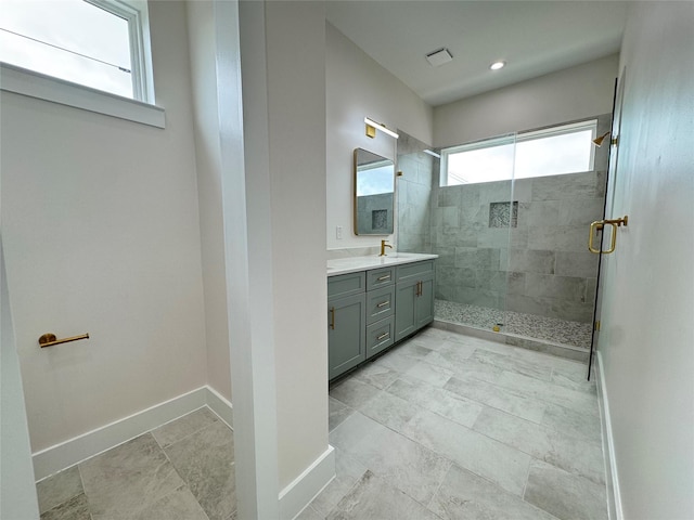 1307 71st St Unit A, Houston, TX 77011 - bathroom with a shower stall and vanity