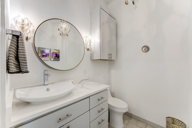 1002 Royal Lakes Manor Blvd, Richmond, TX 77469 - bathroom with vanity, tile patterned flooring, and toilet