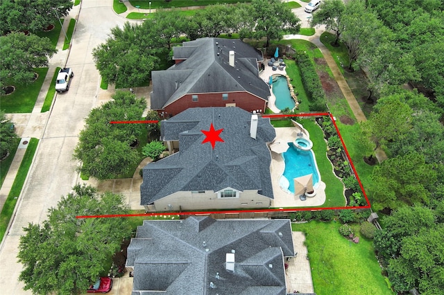 21814 Canton Pass Ln, Katy, TX 77450 - view of property location with a pool area and property boundaries highlighted