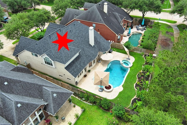 21814 Canton Pass Ln, Katy, TX 77450 - aerial view of property and surrounding area with a pool area