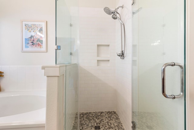 4613 Meridian Park Dr, Pearland, TX 77584 - full bath with a garden tub and a stall shower