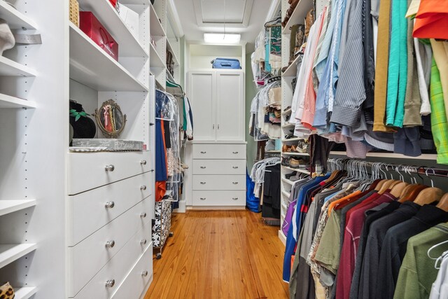 940 Columbia St, Houston, TX 77008 - spacious closet with attic access and light wood-type flooring