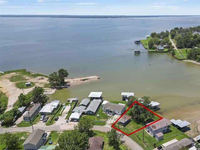 210 W Lakeview, Onalaska, TX 77360 - aerial view of residential area with a large body of water and property boundaries highlighted