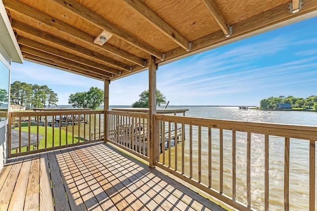 210 W Lakeview, Onalaska, TX 77360 - wooden deck featuring a water view and a yard