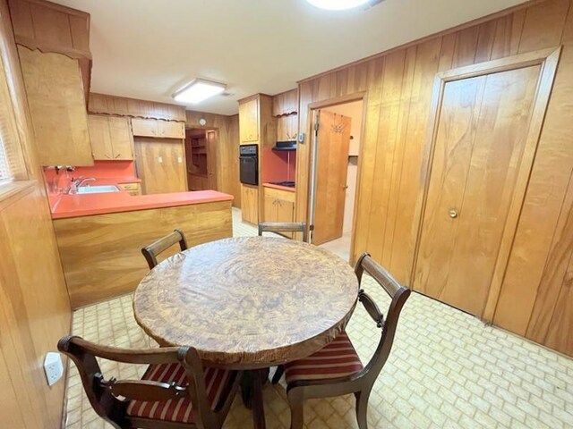 302 Cordell Dr, Crockett, TX 75835 - dining space with wood walls