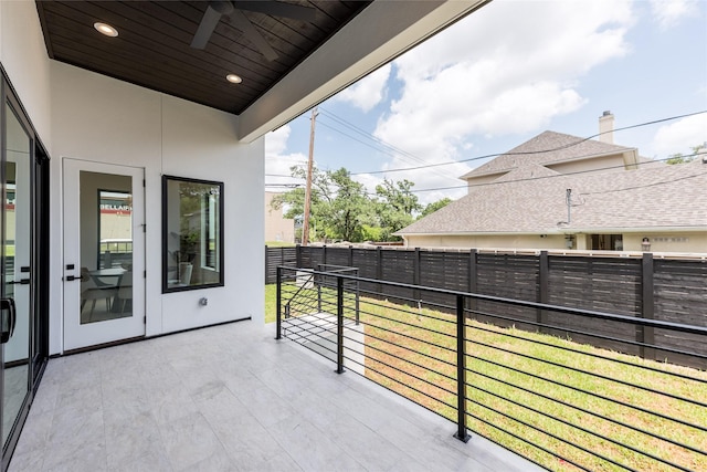 5008 Holt St, Bellaire, TX 77401 - balcony with a ceiling fan and a patio area