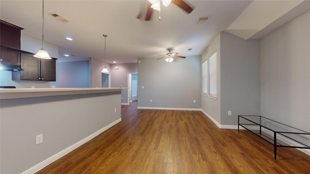 2405 Dolly Wright St, Houston, TX 77088 - unfurnished living room featuring ceiling fan, wood finished floors, recessed lighting, and baseboards