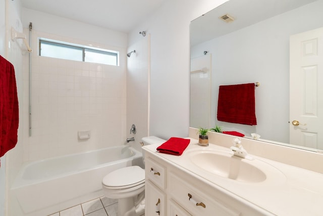18107 Hampton Oak Dr, Spring, TX 77379 - bathroom with vanity,  shower combination, and tile patterned floors