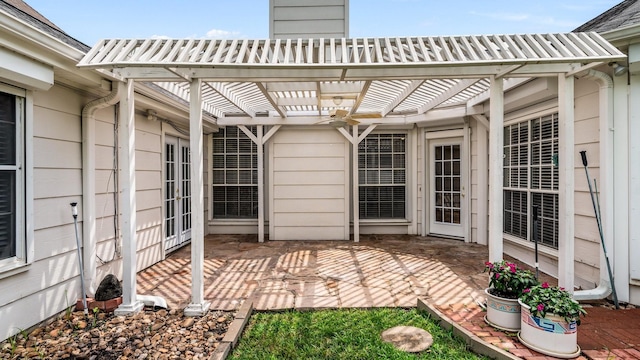 18107 Hampton Oak Dr, Spring, TX 77379 - view of patio with a pergola and french doors