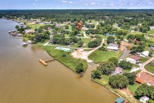 20 Clearview St, Point Blank, TX 77364 - aerial overview of property's location featuring a nearby body of water