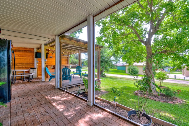 20 Clearview St, Point Blank, TX 77364 - deck with a yard